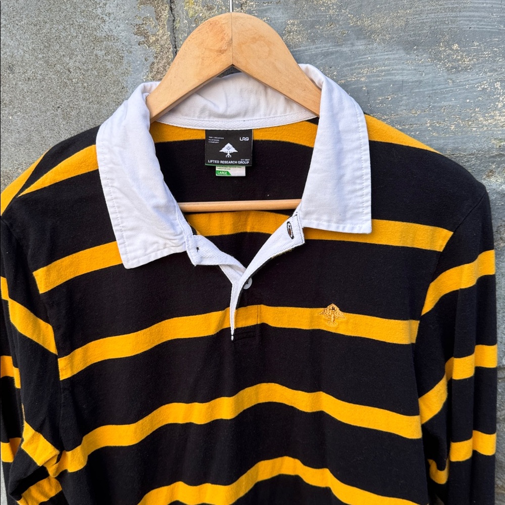 Vintage Y2K LRG Rugby Shirt Medium Striped Long Sleeve Skate Surf